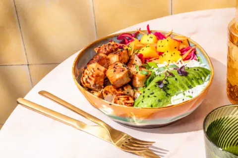 Poke bowl zalm teriyaki