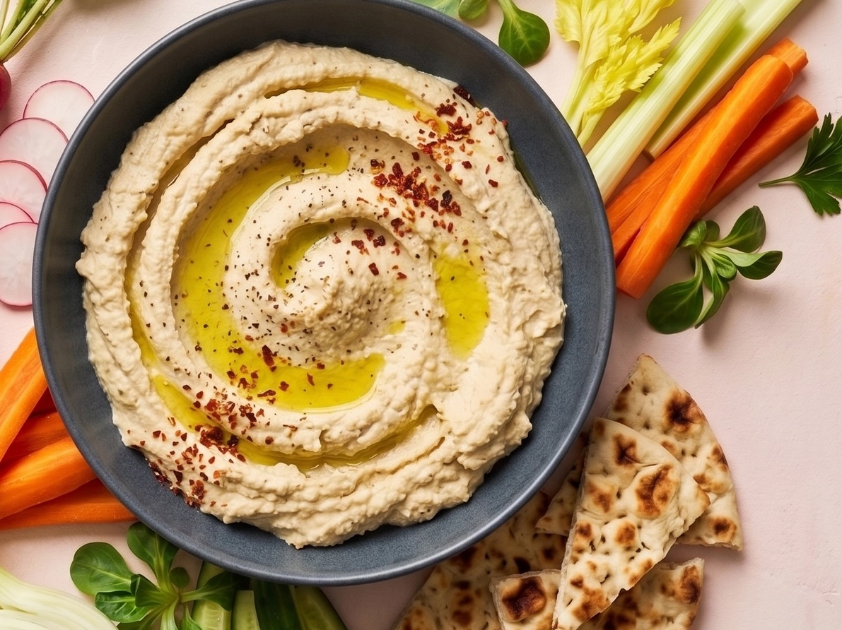 Hummus met peper en chili