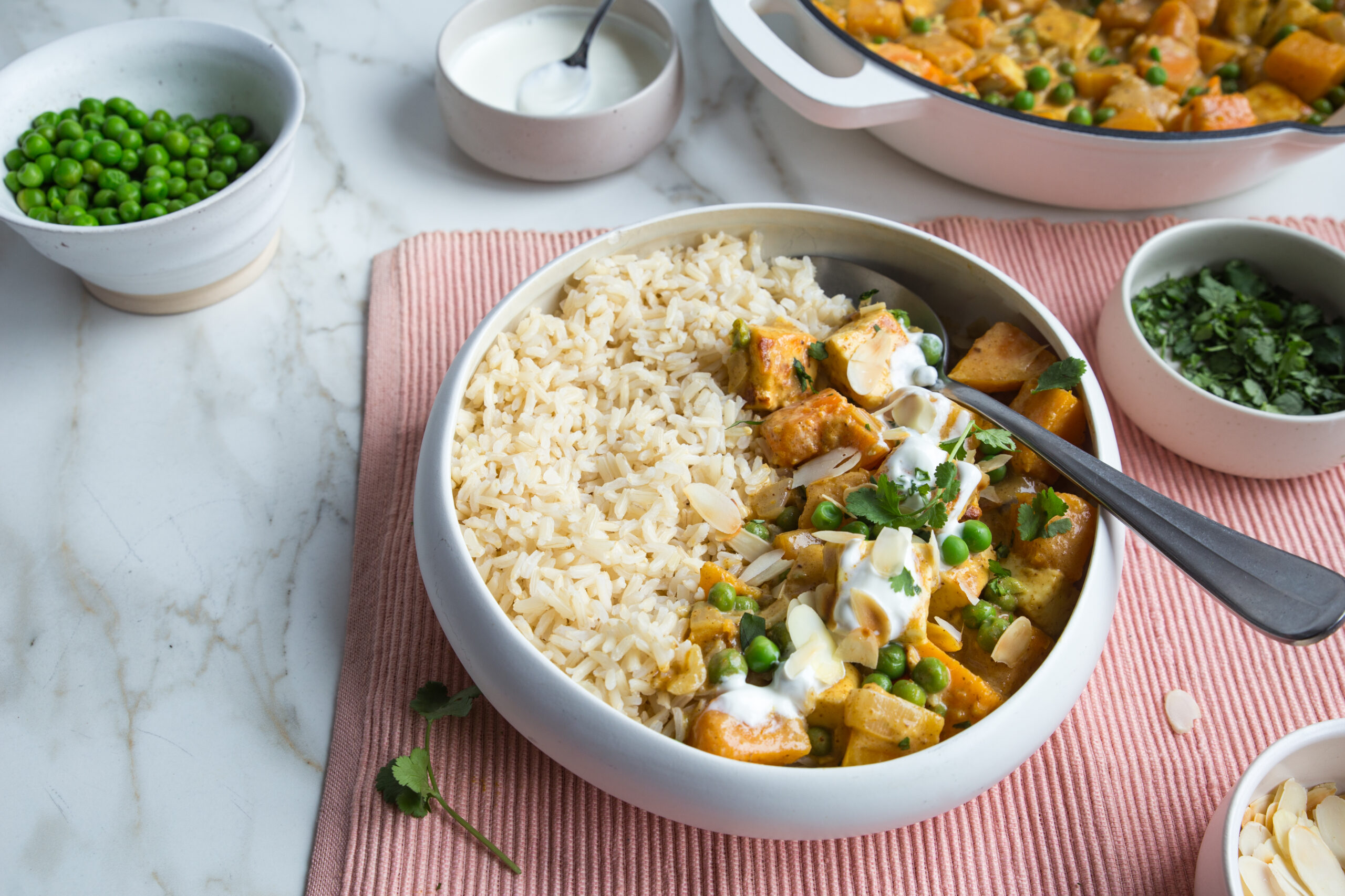 Indiase paneer korma curry