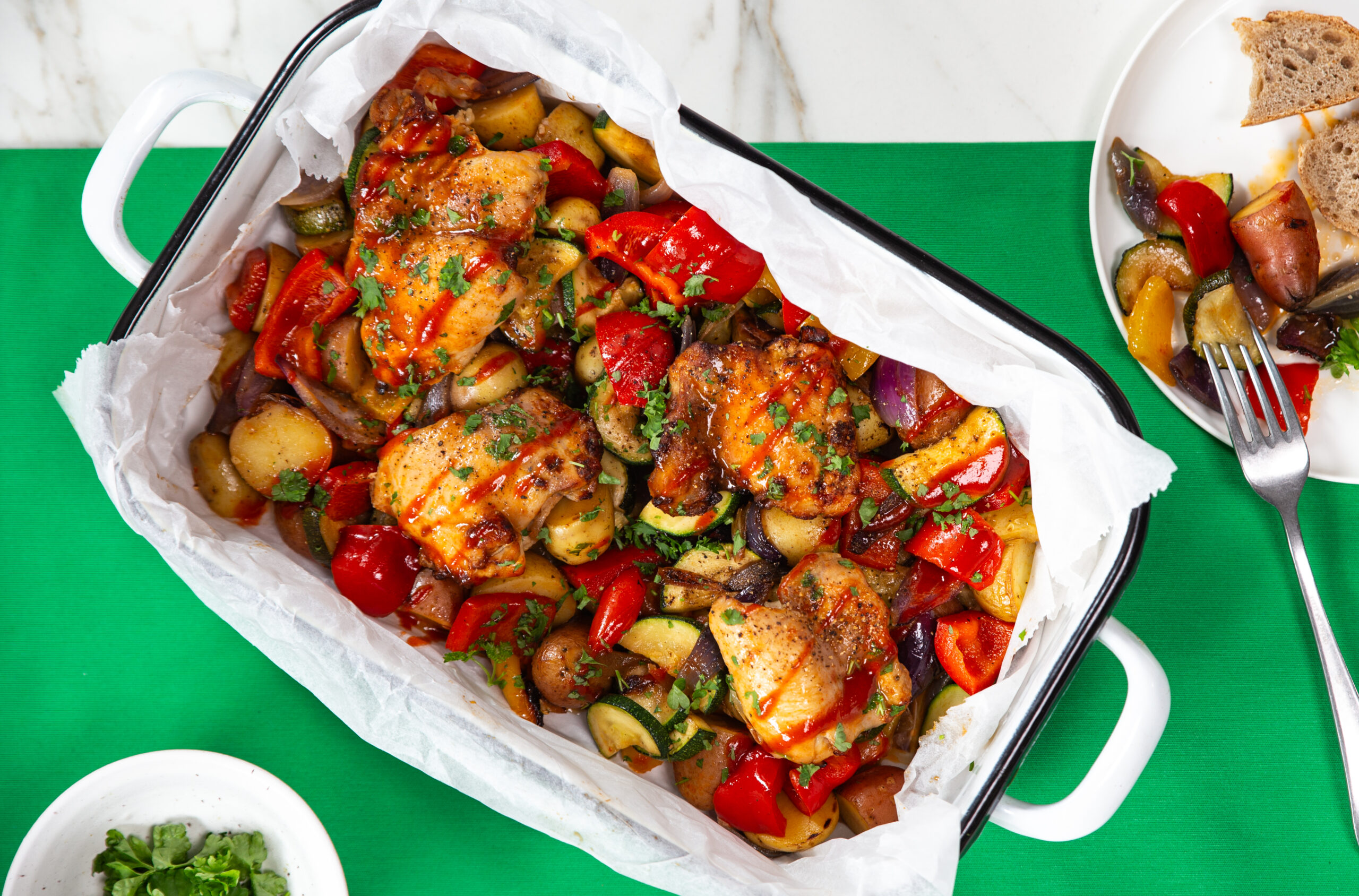 Traybake met kip en groenten