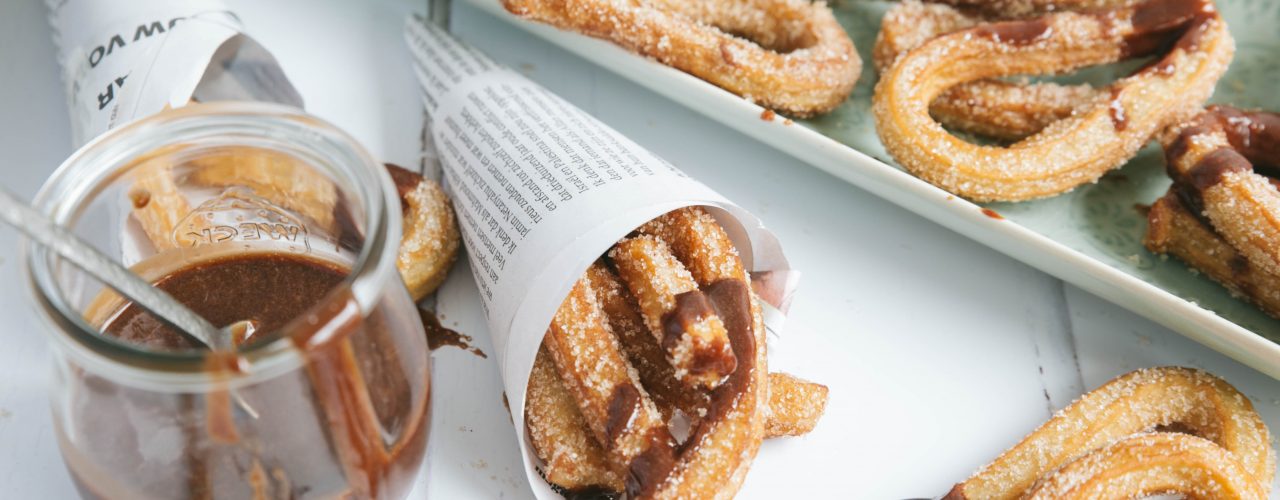 Churros met hazelnootpasta