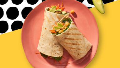 Groene curry kikkererwten-aubergine wraps