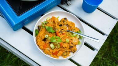 Eenpans Groene Curry met rijst